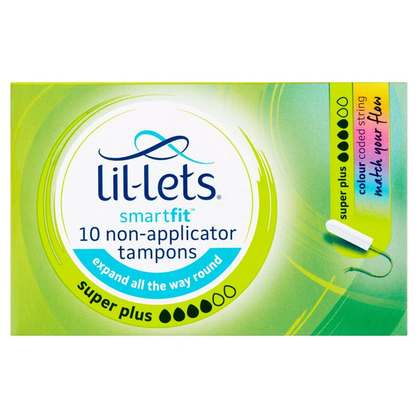 Lil-Lets Smartfit Super Plus Non-Applicator Tampons 10 pack, front of pack