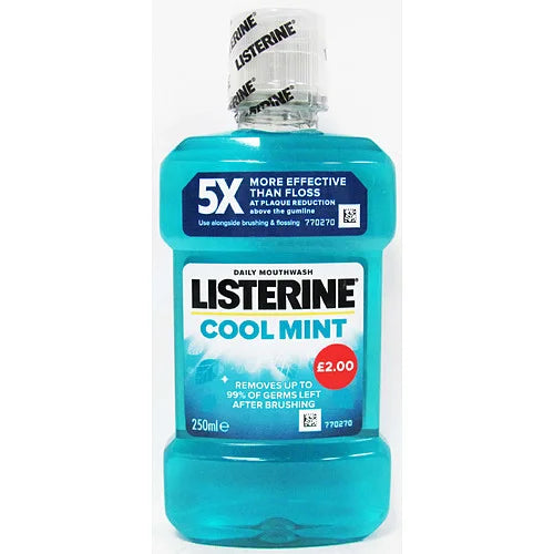 Listerine Coolmint Mouthwash 250ml, front of pack