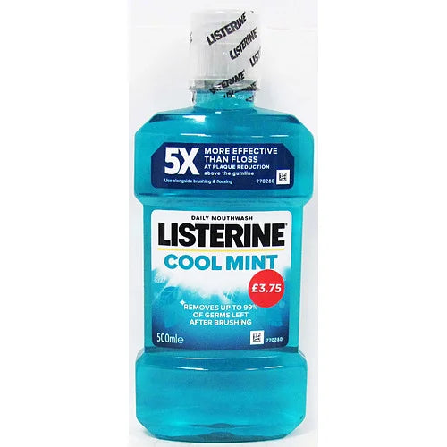 Listerine Coolmint Mouthwash 500ml, front of pack