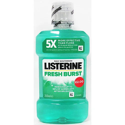 Listerine Fresh Burst Mouthwash 250ml, front of pack