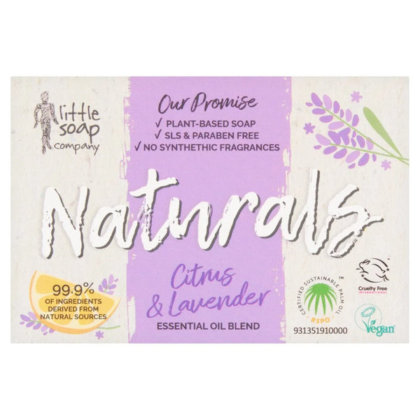 Little Soap Company Naturals Citrus and Lavender Soap 100g, front of pack