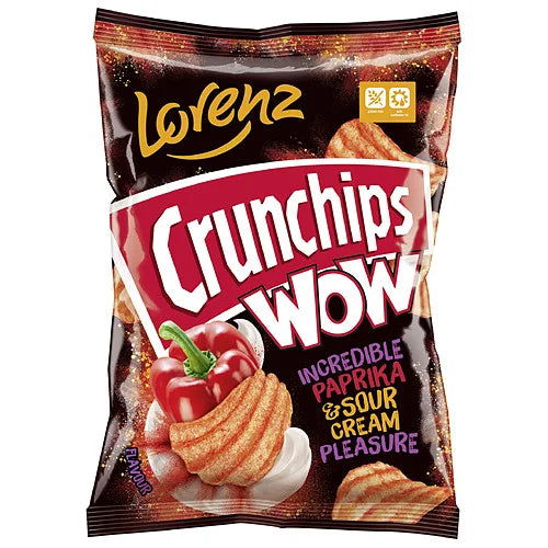 Lorenz Wow Paprika and Sour Cream 80g, front of pack