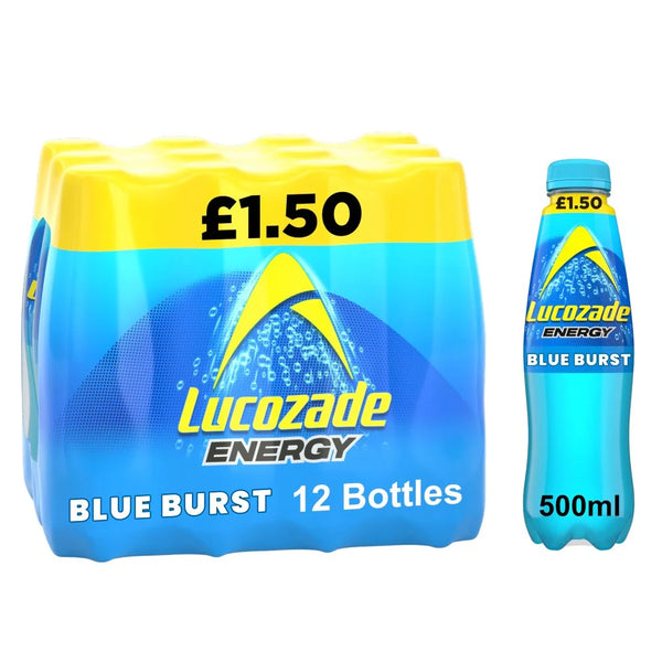 Lucozade Energy Drink Blue Burst 500ml, front of pack