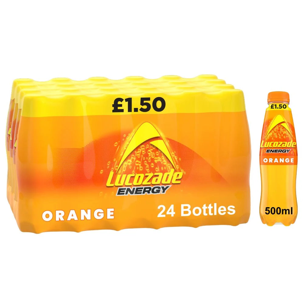 Lucozade Energy Drink Orange 500ml, front of pack