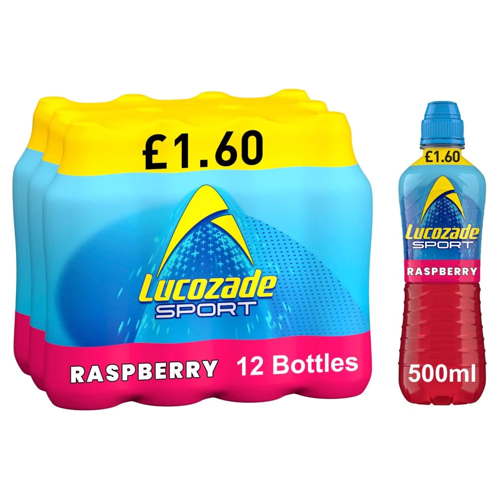 Lucozade Sport Raspberry Isotonic Drink 500ml, front of pack
