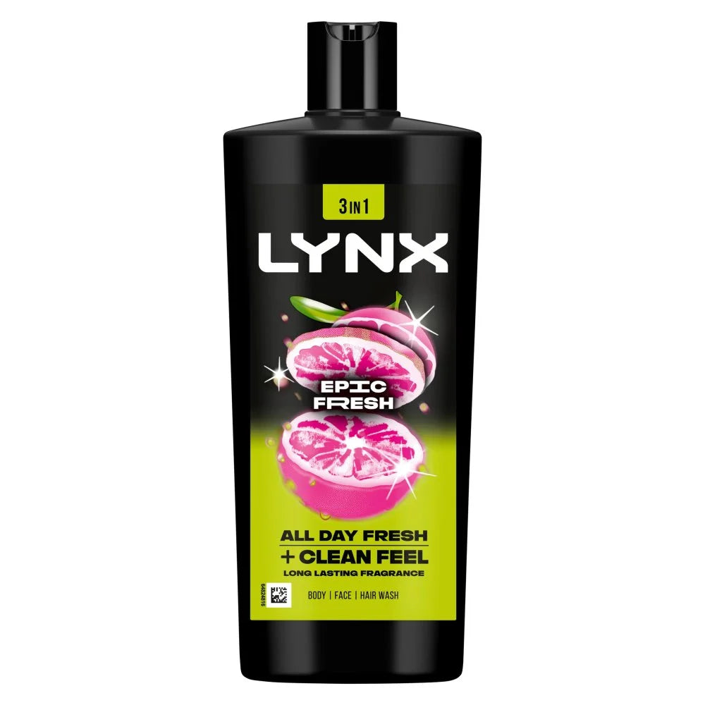 Lynx Epic Fresh 3-in-1 Body Wash 700ml, front of pack