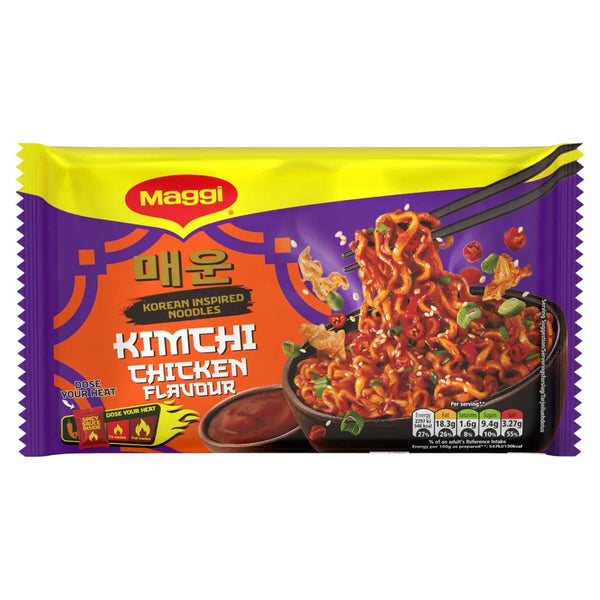 Maggi Korean Inspired Noodles Kimchi Chicken Flavour 130g, front of pack
