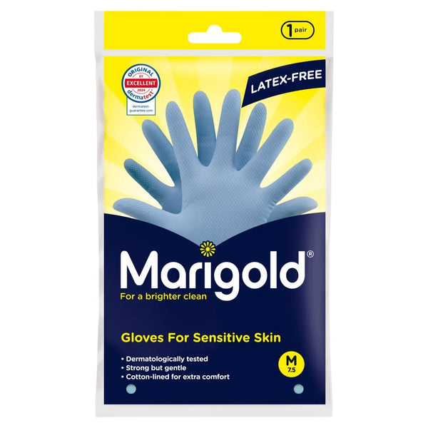 Marigold Gloves for Sensitive Skin medium 7.5, front of pack