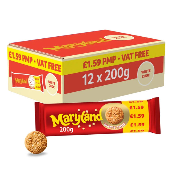 Maryland White Choc Cookies 200g, front of pack