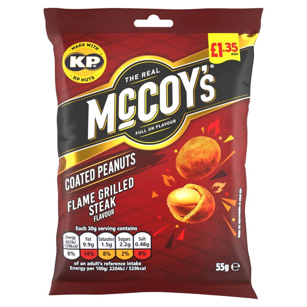 McCoy's Coated Peanuts Flame Grilled Steak 55g, front of pack
