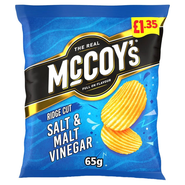 McCoy's Salt & Malt Vinegar Crisps 65g, front of pack