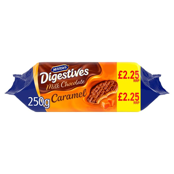 McVitie's Caramel Digestive Biscuits 250g, front of pack