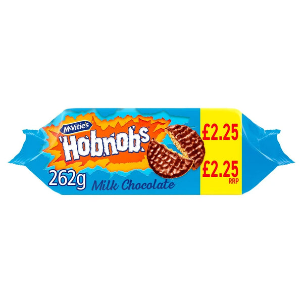 McVitie's Milk Chocolate Hobnobs Biscuits 262g, front of pack