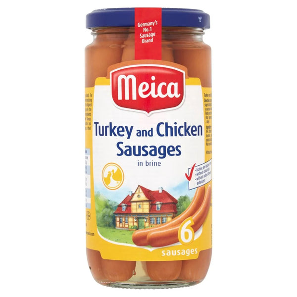 Meica Turkey and Chicken Sausages in Brine 380g, front of pack