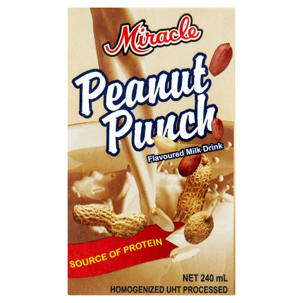 Miracle Peanut Punch Flavoured Milk Drink carton, front of pack