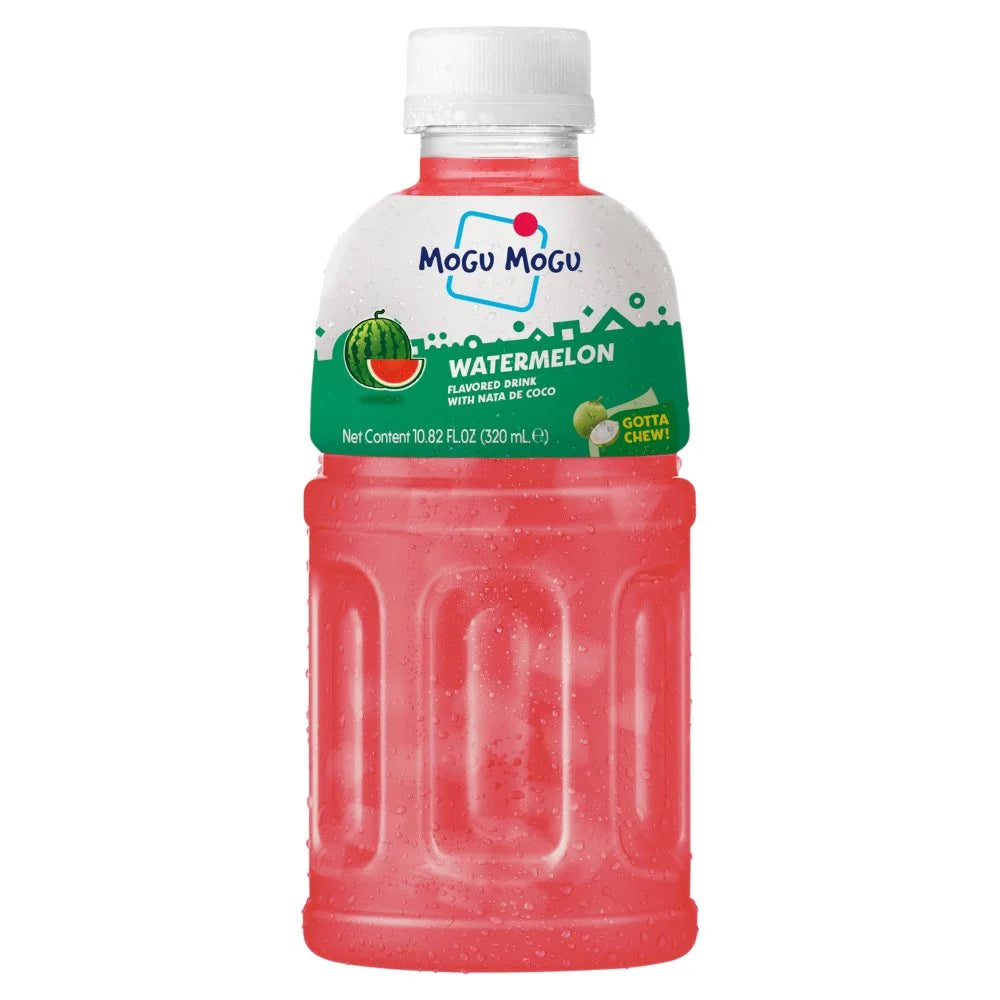 Mogu Mogu Watermelon Drink with Nata de Coco 320ml, front of pack