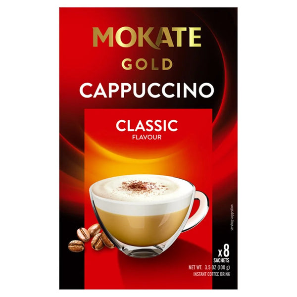 Mokate Gold Cappuccino Classic instant coffee drink 8 x 12.5g, front of pack