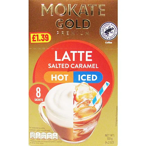 Mokate Gold Hot/Iced Salted Caramel Latte 120g, front of pack