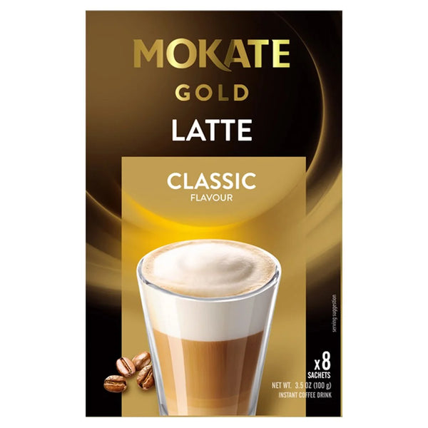 Mokate Gold Latte Classic instant coffee drink 8 x 12.5g, front of pack