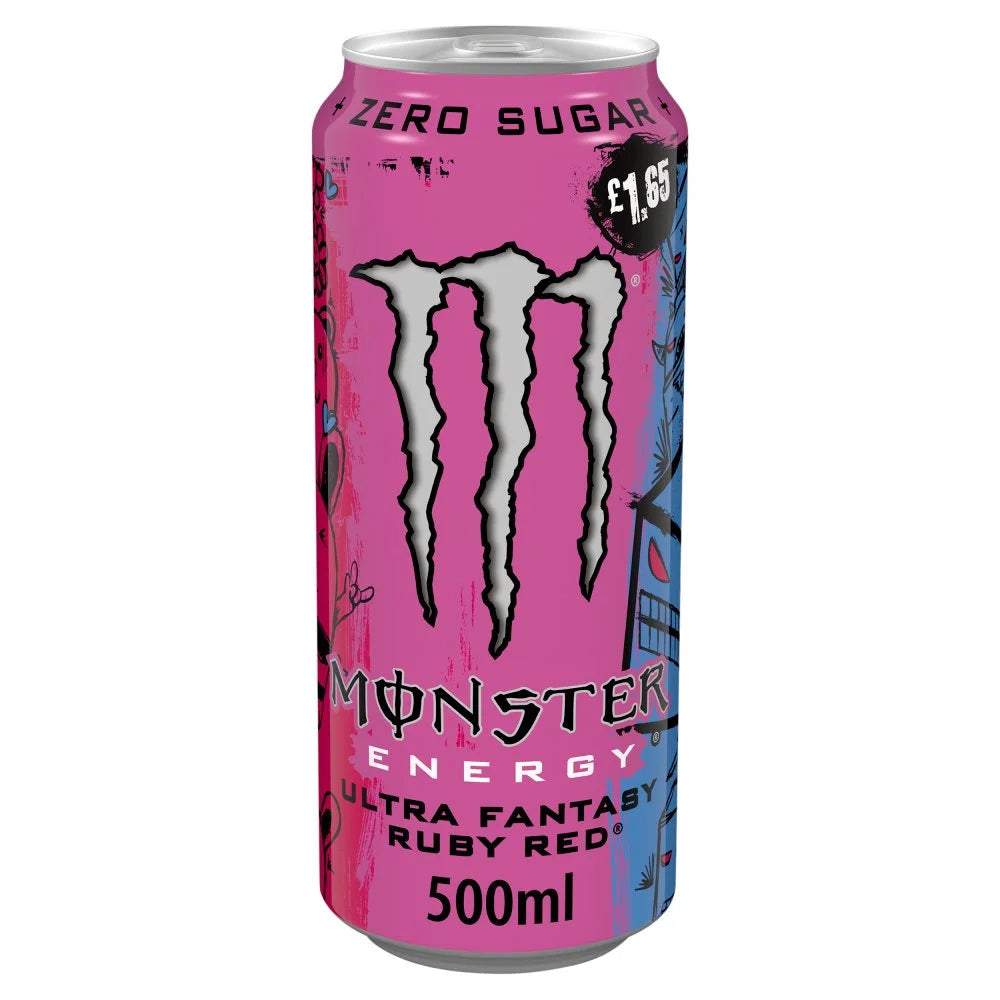 Monster Energy Drink Ultra Fantasy Ruby Red 500ml, front of pack