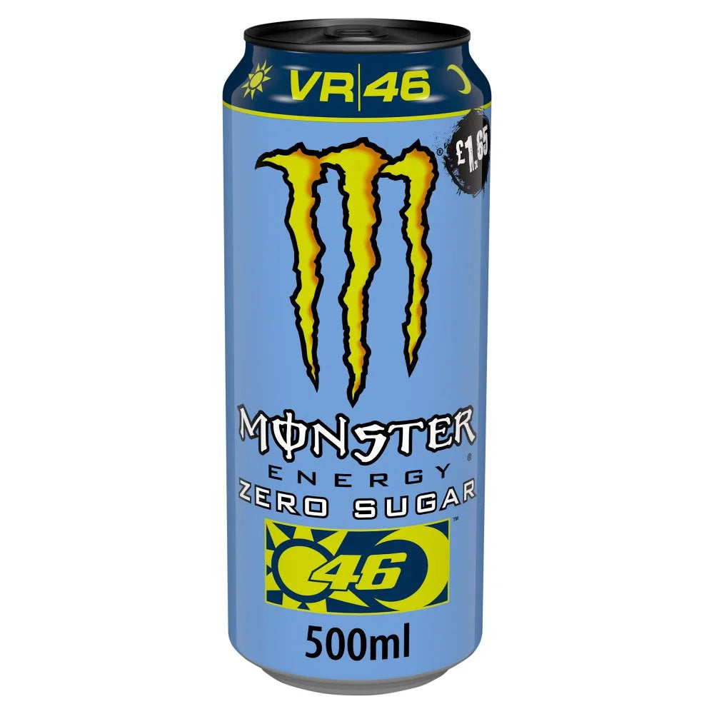 Monster Energy Rossi VR46 Zero Sugar 500ml can, front of pack