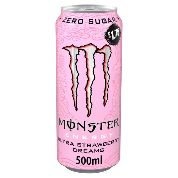 Monster Ultra Strawberry Dreams Zero Sugar 500ml, front of pack