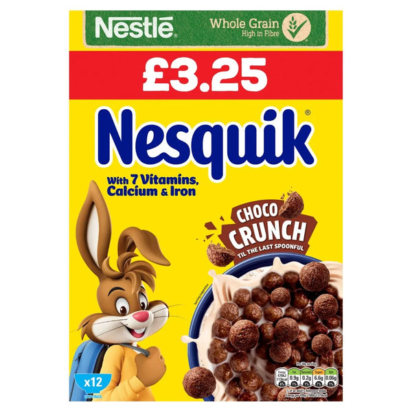 Nesquik Chocolate Cereal 375g, front of pack