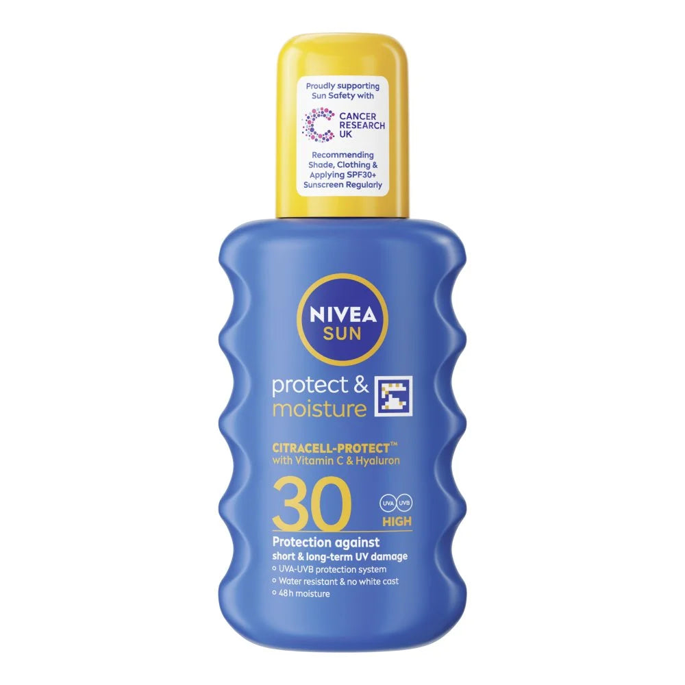 Nivea Sun Protect & Moisture Sun Cream Spray SPF 30 200ml, front of pack