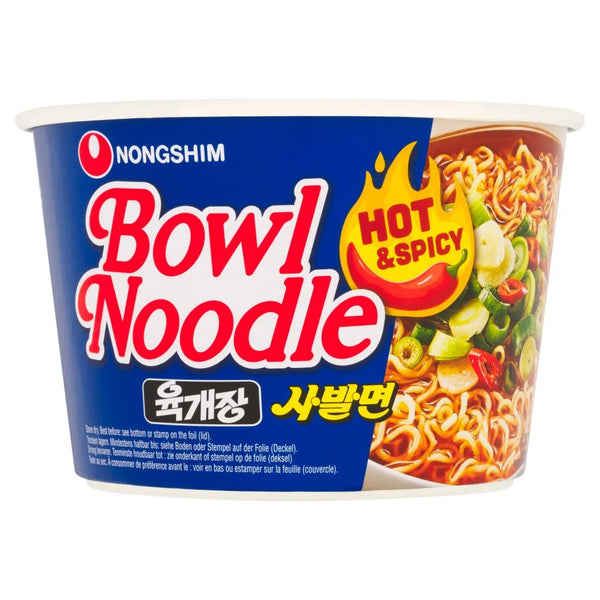 Nongshim Hot and Spicy Bowl Noodles 100g, front of pack