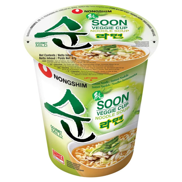 Nongshim Soon Veggie Cup Noodle 67g, front of pack