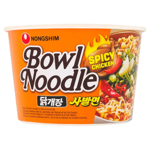 Nongshim Spicy Chicken Bowl Noodles 100g, front of pack
