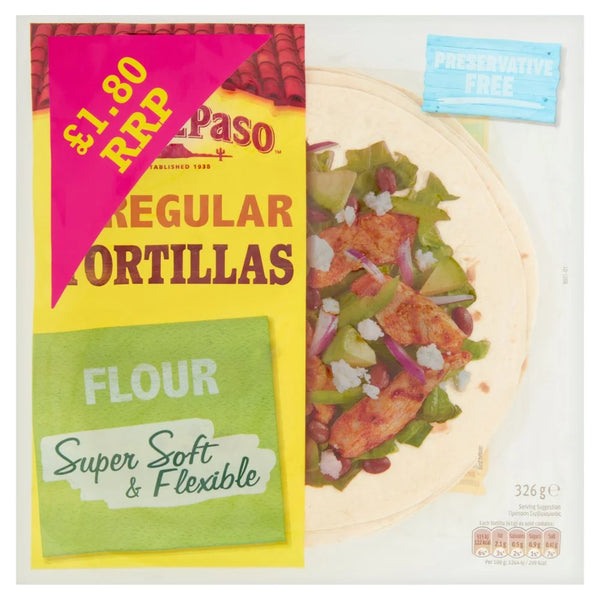 Old El Paso Regular Tortillas 326g, front of pack