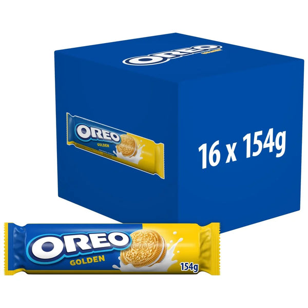 Oreo Golden vanilla-flavoured sandwich cookies 154g, front of pack