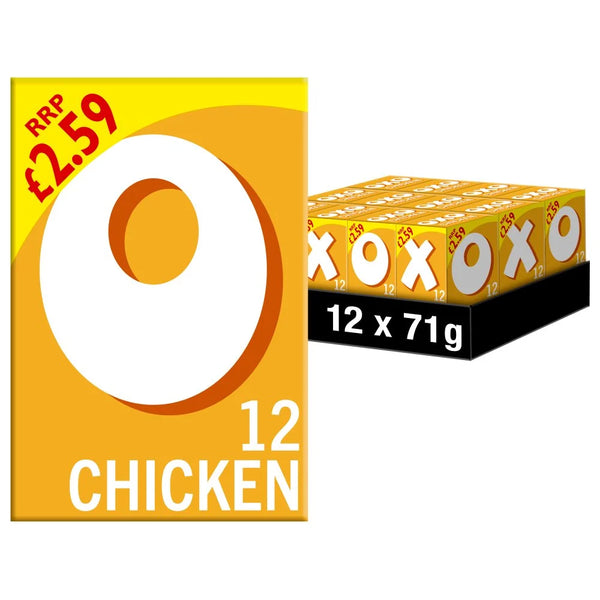Oxo 12 Chicken Stock Cubes 71g, front of pack