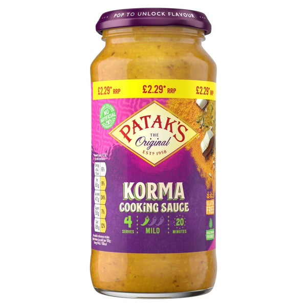Patak's The Original Korma Cooking Sauce 450g, front of pack
