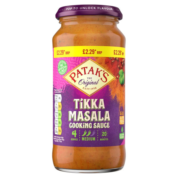Patak's The Original Tikka Masala Cooking Sauce 450g, front of pack