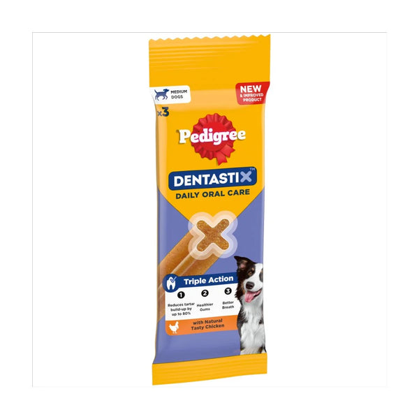 Pedigree Dentastix Daily Adult Medium Dog Treats 77g, front of pack