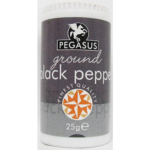Pegasus Ground Black Pepper 25g, front of pack
