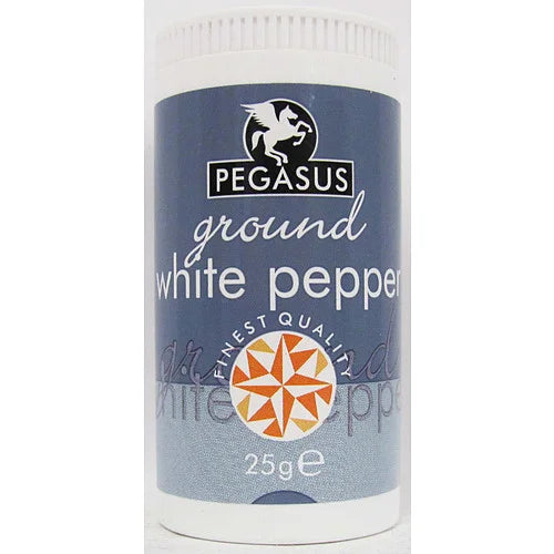 Pegasus Ground White Pepper 25g, front of pack