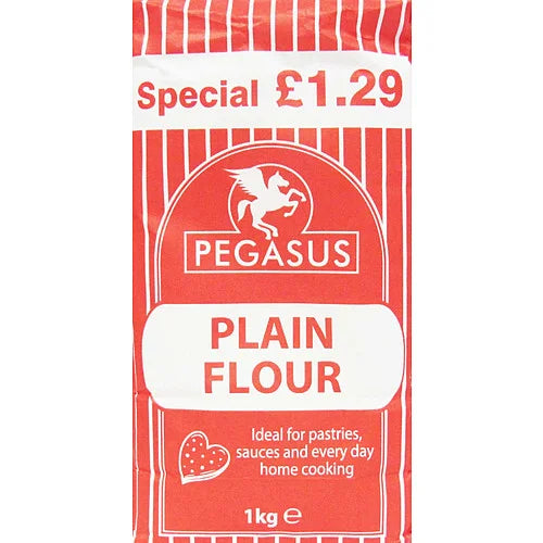 Pegasus Plain Flour 1kg, front of pack