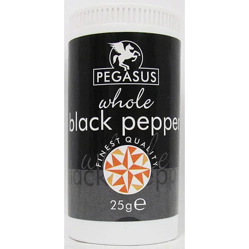 Pegasus Whole Black Pepper 25g, front of pack