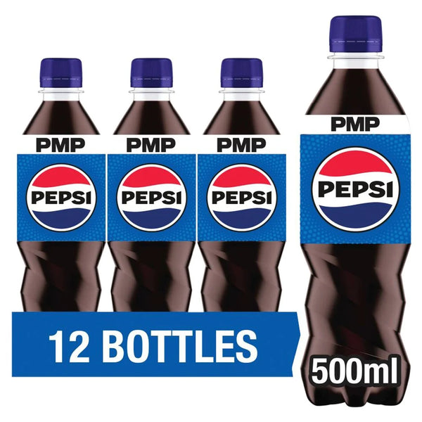 Pepsi Cola 500ml bottle, front of pack