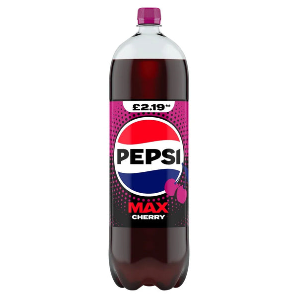 Pepsi Max Cherry 2L bottle, front of pack