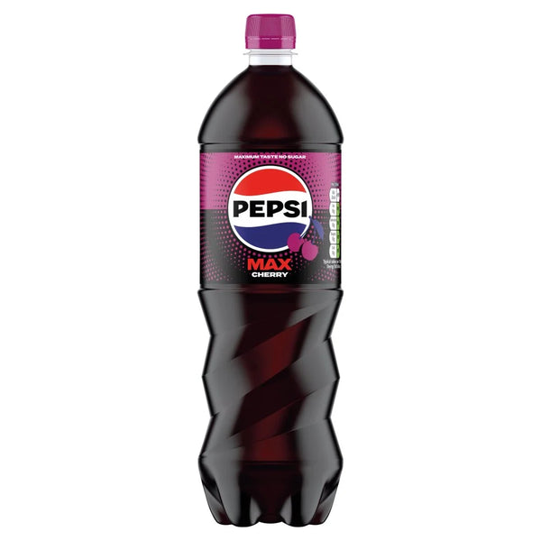 Pepsi Max Cherry No Sugar Cola 1.25L, front of pack