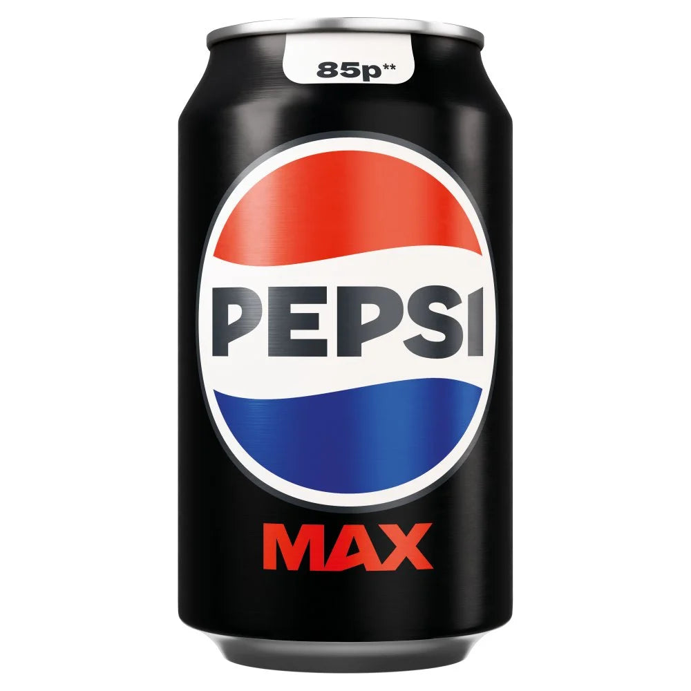 Pepsi Max No Sugar Cola 330ml can, front of pack