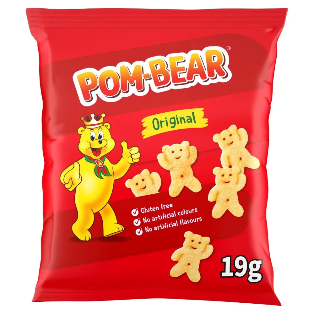Pom-Bear Original Crisps 19g, front of pack