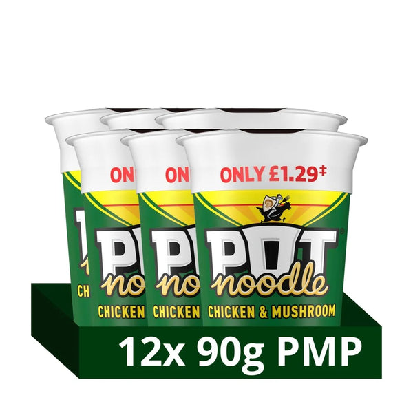 Pot Noodle Chicken and Mushroom Pot 90g, front of pack