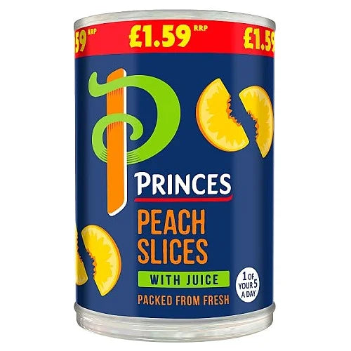 Princes Peach Slices with Juice 410g, front of pack