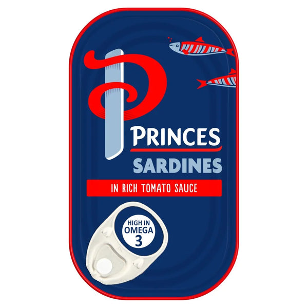 Princes Sardines in Rich Tomato Sauce 120g, front of pack