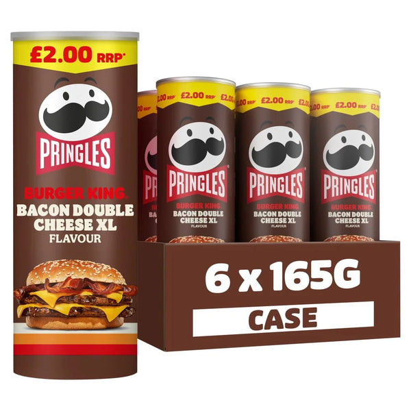 Pringles Burger King Bacon Double Cheese XL Sharing Crisps 165g, front of pack